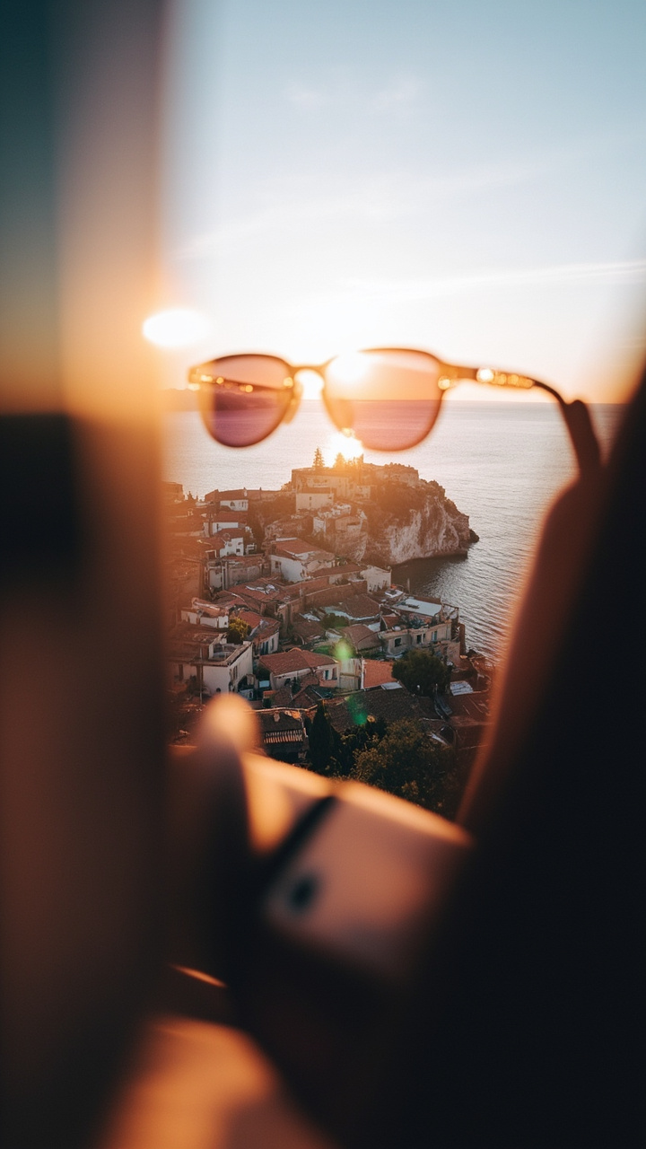 Creator wearing camera smart glasses filming a first-person scene outdoors