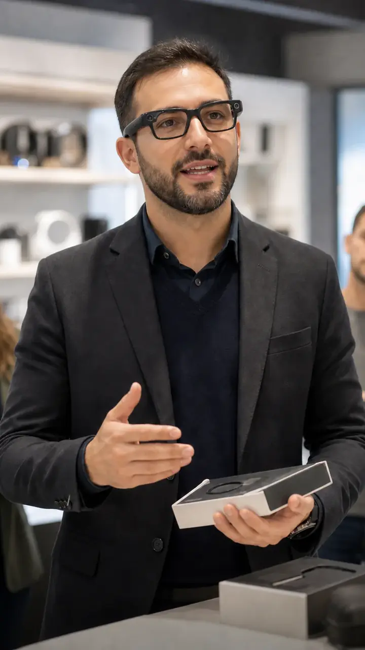 Smart glasses used for guided training and learning experiences in retail and education