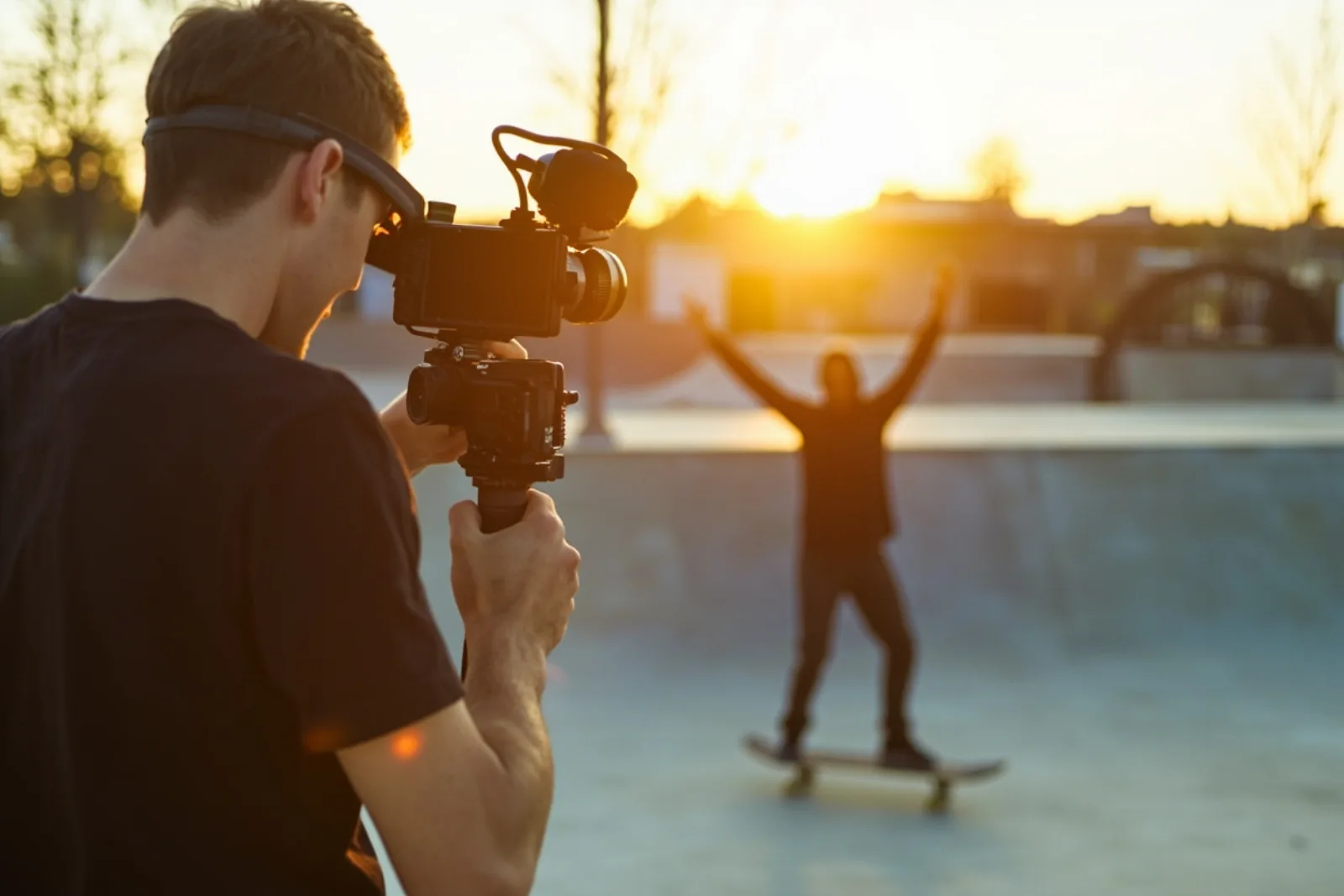 Creator point-of-view shot captured with camera smart glasses