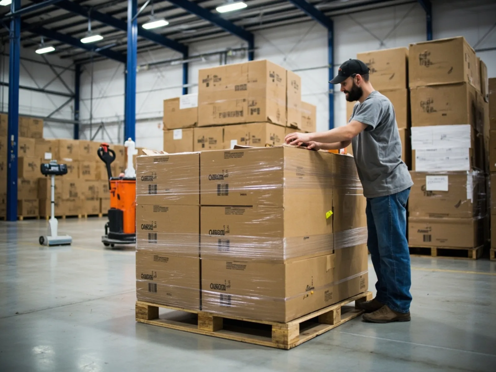Export cartons marked for lithium battery shipment at CYNRIN warehouse