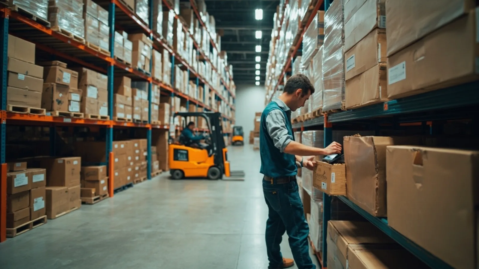Export warehouse with finished-goods cartons at the CYNRIN site (representative visual)
